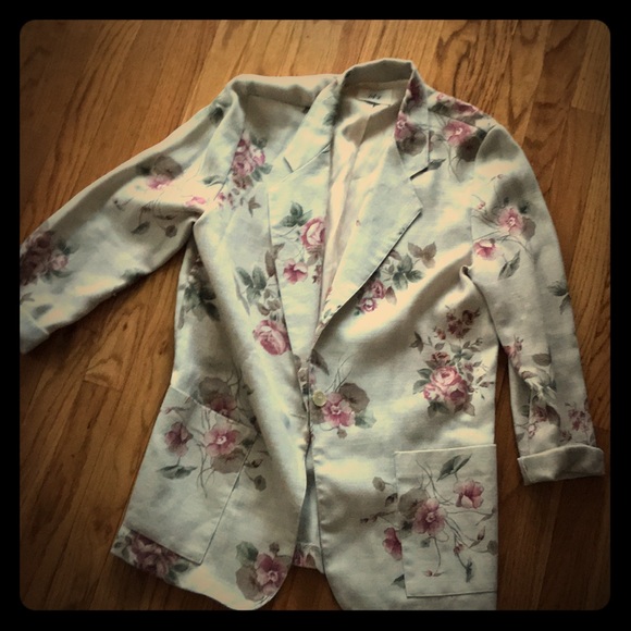 Jackets & Blazers - floral blazer baggy fit vintage boyfriend